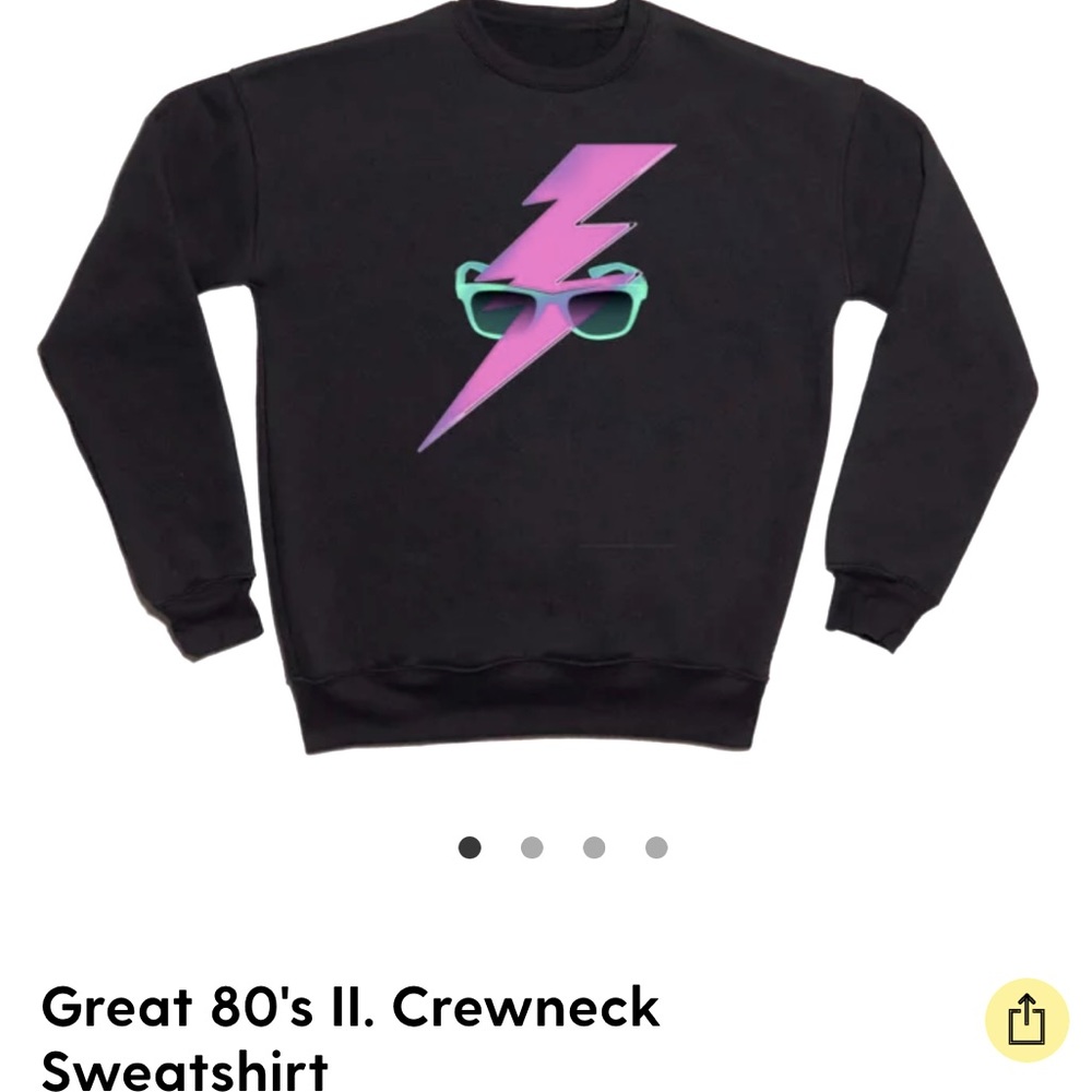 Society6 Great 80's Ii. Crewneck Sweatshirt By Robert Farkas Xl View 4